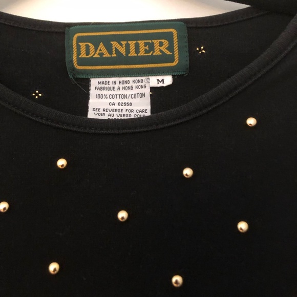 Danier Black/Gold Metal Beaded Top. Size M - Picture 2 of 3